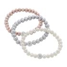 Dyed Freshwater Cultured Pearl And Crystal Stretch Bracelet Set, Women's, Multicolor