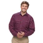 Big & Tall Izod Harbor Plaid Classic-fit Twill Button-down Shirt, Men's, Size: 3xb, Brt Red
