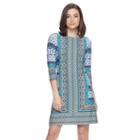 Petite Suite 7 Geometric Sheath Dress, Women's, Size: 14 Petite, Turquoise/blue (turq/aqua)