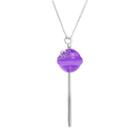 Amore By Simone I. Smith A Sweet Touch Of Hope Platinum Over Silver Crystal Lollipop Pendant, Women's, Size: 26, Purple