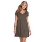 Women's Ronni Nicole Striped T-shirt Dress, Size: Medium, Green Oth