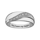 Sweet Sentiments Sterling Silver Diamond Accent Band - Men, Size: 9, White
