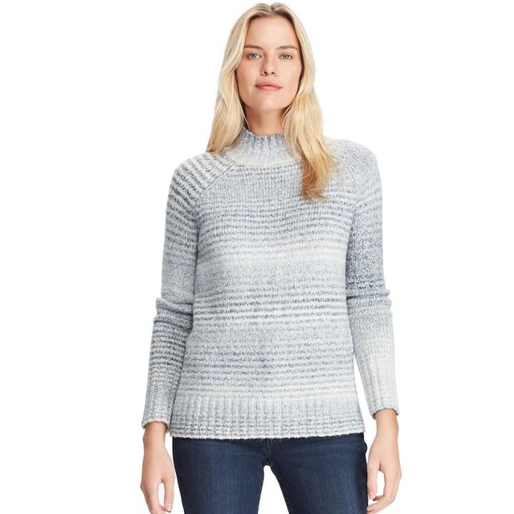 Women's Chaps Mockneck Ribbed Sweater, Size: Xl, Blue