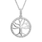 1/4 Carat T.w. Diamond Sterling Silver Tree Of Life Pendant Necklace, Women's, Size: 18, White