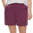 Plus Size Sonoma Goods For Life&trade; Color Chino Shorts, Women's, Size: 20 W, Med Purple