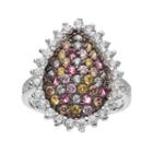 Sophie Miller Sterling Silver Cubic Zirconia Teardrop Ring, Women's, Size: 5, Multicolor