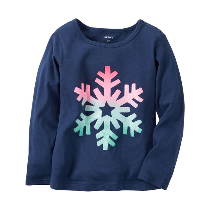 Girls 4-8 Carter's Screen-print Graphic Long Sleeve Tee, Size: 5, Blue