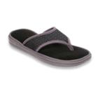 Dearfoams Women's Perforated Thong Slippers, Size: Medium, Black