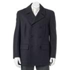 Men's Chaps Classic-fit Double-breasted Wool-blend Peacoat, Size: 42 - Regular, Grey (charcoal)