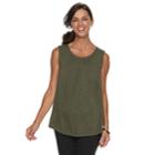 Women's Croft & Barrow&reg; Pleated Swing Tank, Size: Small, Green