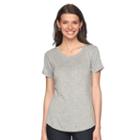 Women's Apt. 9&reg; Glitter Graphic Tee, Size: Xs, Grey