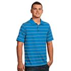 Men's Antigua Striped Performance Golf Polo, Size: Medium, Med Blue