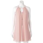 Juniors' Lily Rose Choker Shift Halter Dress, Girl's, Size: Medium, Pink