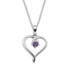 Sterling Silver Amethyst Openwork Heart Pendant, Women's, Size: 18, Purple