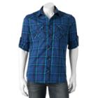 Big & Tall Rock & Republic Classic-fit Plaid Stretch Roll-tab Button-down Shirt, Men's, Size: Xxl Tall, Blue (navy)