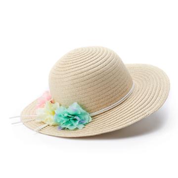 Girls 4-16 Elli By Capelli Flower Accent Sun Hat, Natural