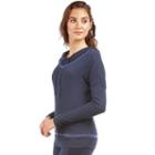 Women's Balance Collection Chloe Cowlneck Long Sleeve Tee, Size: Xl, Blue Other