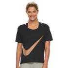 Women's Nike Swoosh Drop Shoulder Graphic Tee, Size: Medium, Grey (charcoal)