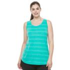 Plus Size Tek Gear&reg; Stripe Racerback Tank, Women's, Size: 1xl, Med Green
