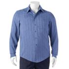 Big & Tall Haggar Classic-fit Striped Easy-care Microfiber Button-down Shirt, Men's, Size: 3xb, Blue Other