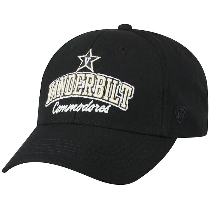 Adult Top Of The World Vanderbilt Commodores Advisor Adjustable Cap, Men's, Black
