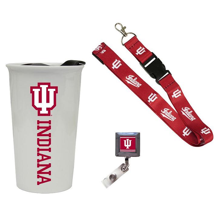 Indiana Hoosiers Badge Holder, Lanyard & Tumbler Job Pack, Adult Unisex, Multicolor