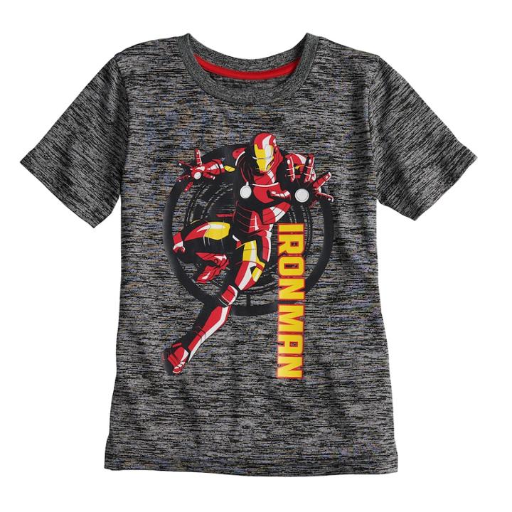 Boys 4-10 Jumping Beans&reg; Marvel Iron Man Marled Active Tee, Size: 6, Med Grey