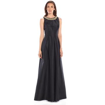 Women's Chaya Embellished Taffeta Evening Gown, Size: 10, Black