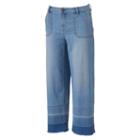 Women's Lc Lauren Conrad Release-hem Culotte Jeans, Size: 4, Dark Blue