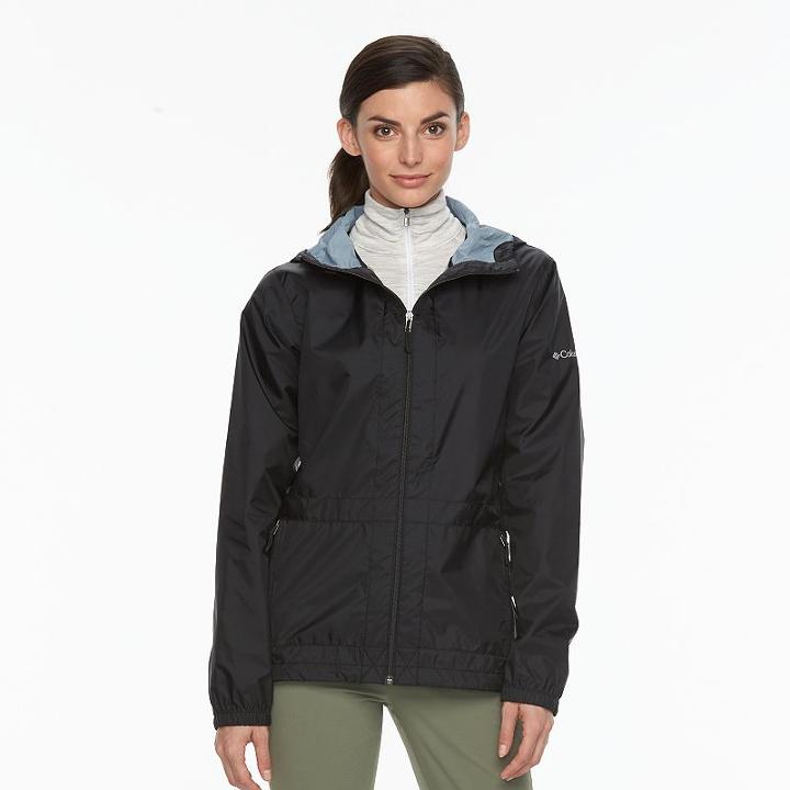 Women's Columbia Rain To Fame Hooded Rain Jacket, Size: Medium, Grey (charcoal)