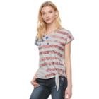 Women's Rock & Republic&reg; Paisley Flag Graphic Tee, Size: Xl, Grey