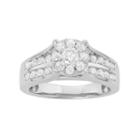 10k White Gold 1 1/6 Carat T.w. Diamond Halo Engagement Ring, Women's