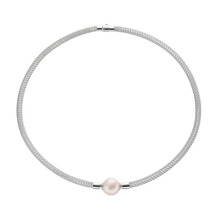 Pearlustre By Imperial Sterling Silver Freshwater Cultured Pearl Mesh Necklace, Women's, Size: 17