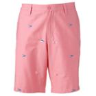 Men's Caribbean Joe Classic-fit Embroidered Twill Shorts, Size: 32, Light Pink