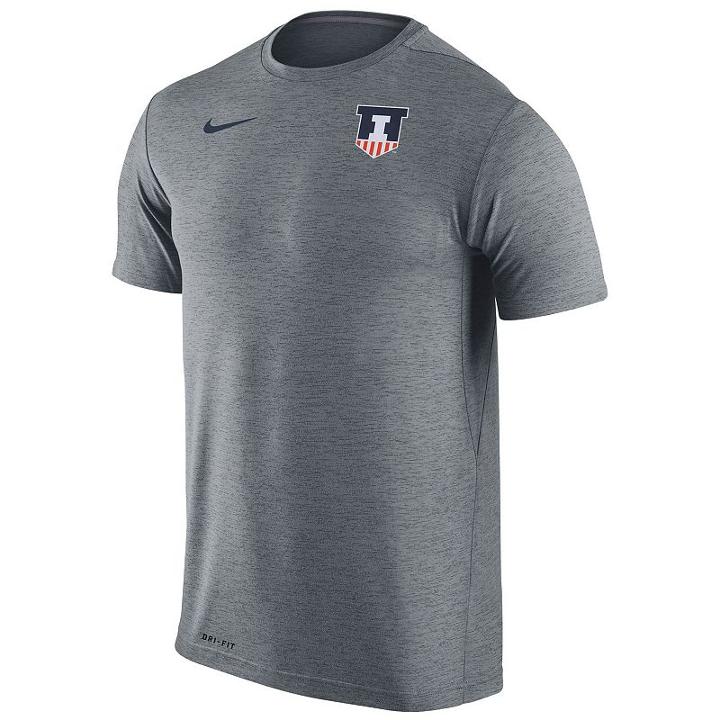 Men's Nike Illinois Fighting Illini Dri-fit Touch Tee, Size: Xl, Grey