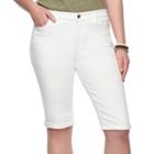 Plus Size Chaps Cuffed Twill Capris, Women's, Size: 24 W, White