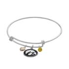 Fiora Sterling Silver Iowa Hawkeyes Charm Bangle Bracelet, Women's, Yellow