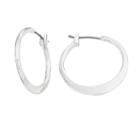 Napier Silver-tone Flat Hoop Earrings, Women's, Grey
