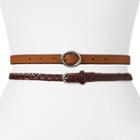 Sonoma Goods For Life&trade; Reversible & Braided Belt Set, Women's, Size: Medium, Beige Oth