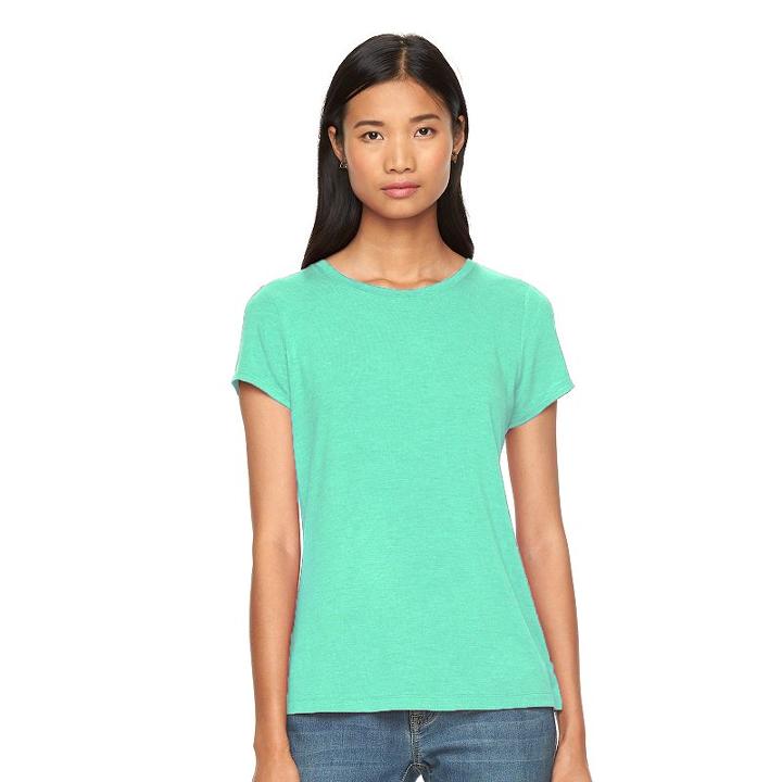 Women's Apt. 9&reg; Essential Crewneck Tee, Size: Large, Brt Green