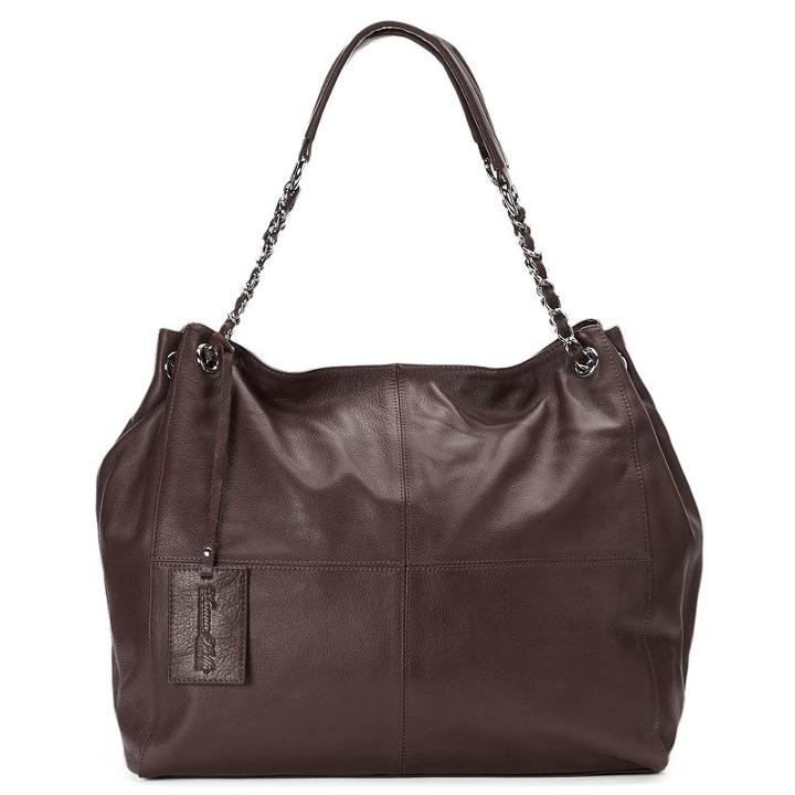 Donna Bella Slick Chain Lace Leather Tote, Women's, Brown