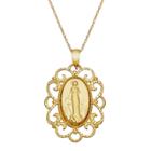 Everlasting Gold 10k Gold Filigree Virgin Mary Pendant Necklace, Women's, Size: 18