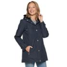 Women's Weathercast Hooded Bonded Rain Jacket, Size: Medium, Grey
