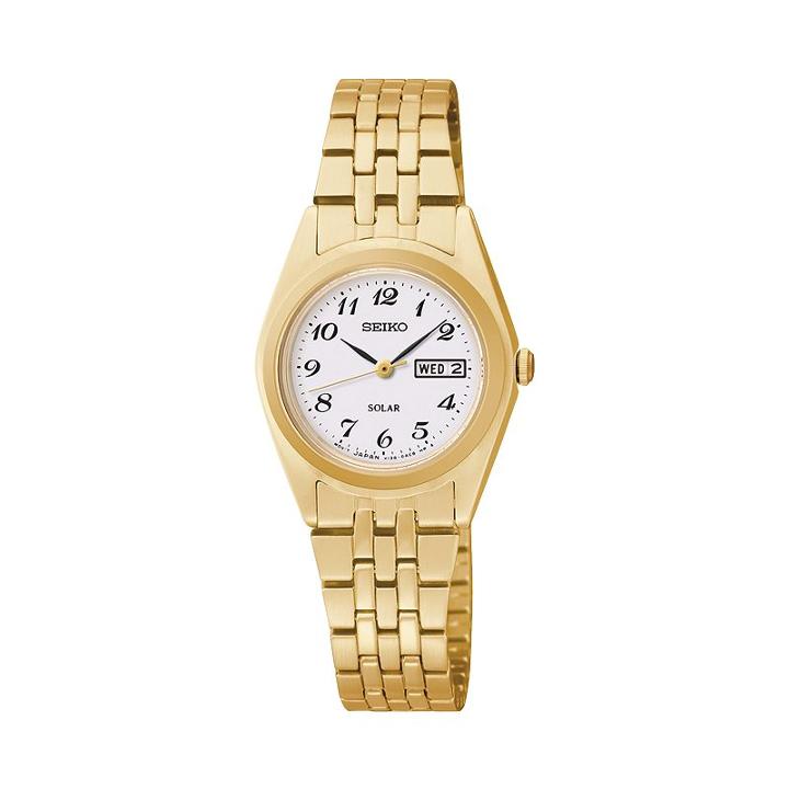 Seiko Women's Stainless Steel Solar Watch - Sut118, Size: Small, Yellow