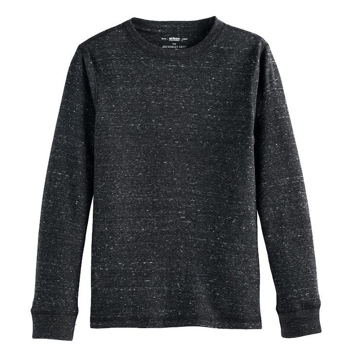 Boys 8-20 Urban Pipeline Thermal Tee, Size: Small, Dark Grey