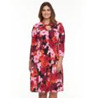 Plus Size Suite 7 Floral Twist-neck Fit & Flare Dress, Women's, Size: 14 W, Pink Other