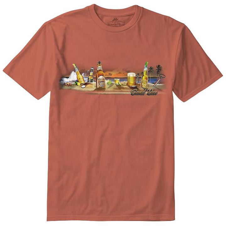 Men's Newport Blue Beer Tee, Size: Xl, Dark Red