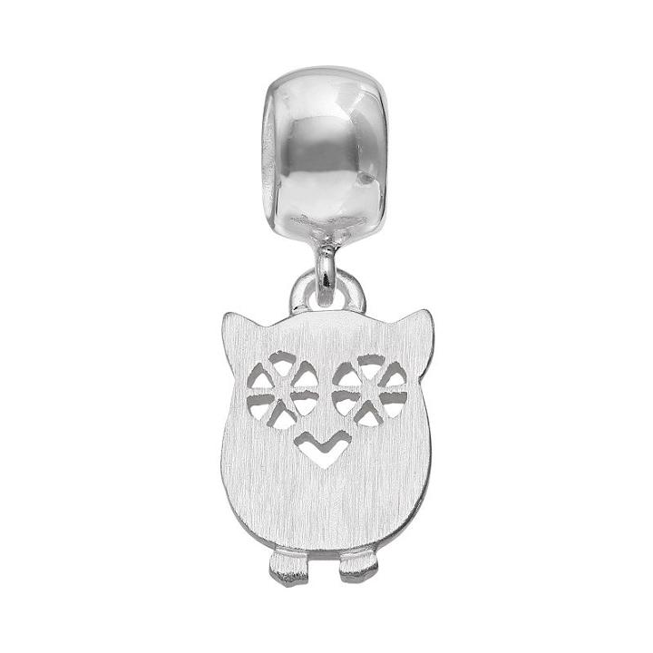 Individuality Beads Sterling Silver Owl Charm, Women's, Grey