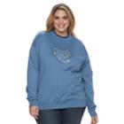 Plus Size Women's Mccc Holiday Fleece Top, Size: 2xl, Blue