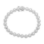 Sterling Silver Lab-created White Sapphire Flower Bracelet, Women's, Size: 7.25